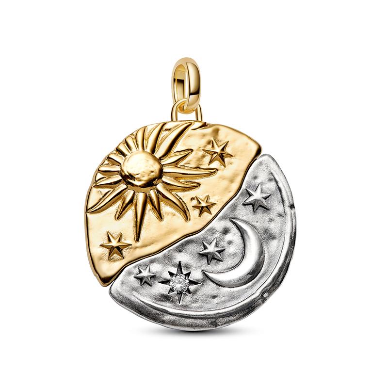 New 925 Silver Summer Coin Twelve Constellation Carving Hang Tag Charm Beads Suitable for Bracelets, Necklaces, Fashion Jewelry