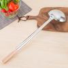 Thickened Stainless Steel Stir-Fry Ladle with Wooden Handle
