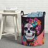 Laundry Collector Day Of The Dead Sugar Skull Mexican Girl Folding Laundry Basket Children Washing Basket Home Organizer