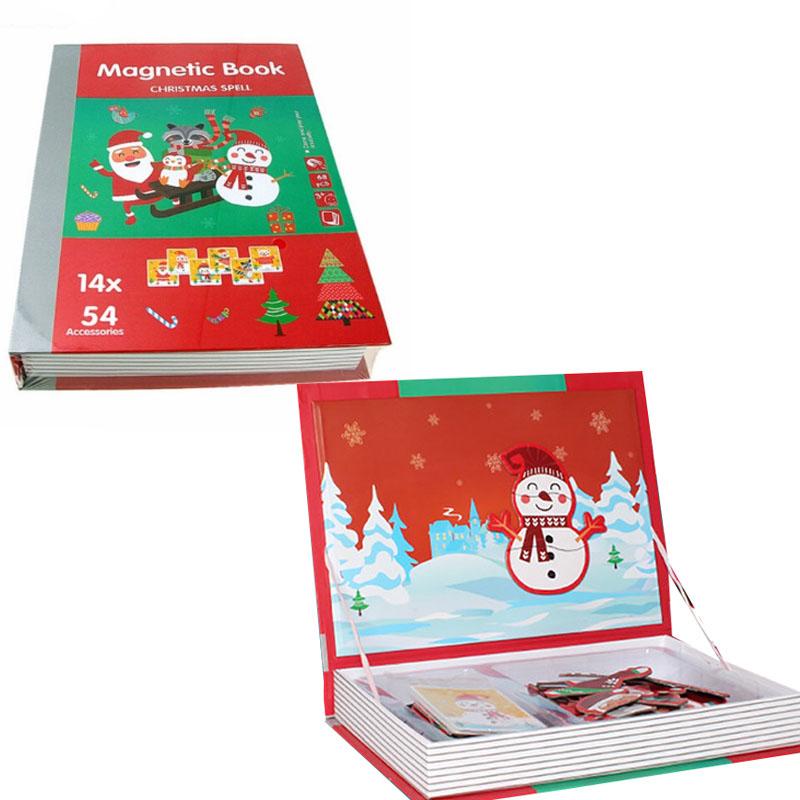 Children Intelligent Magnetic Book Kids Early Education Puzzle Toys Dress Up DIY 3D Puzzles Jigsaw Brain Training Game Gift Toy