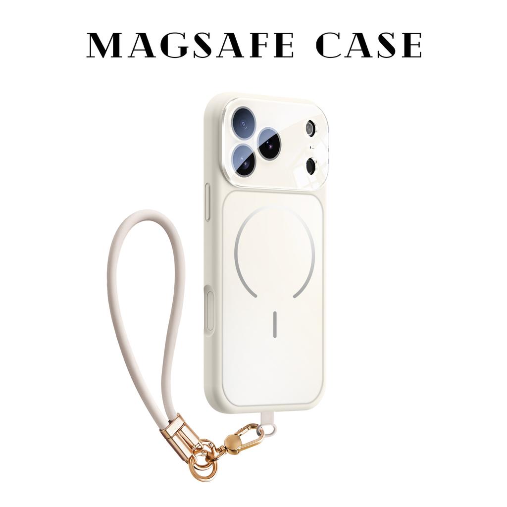 Applicable iPhone17ProMax Lanyard Mobile Phone Case Frosted Magnetic Liquid Silicone Apple 17 All-inclusive Lens Cover