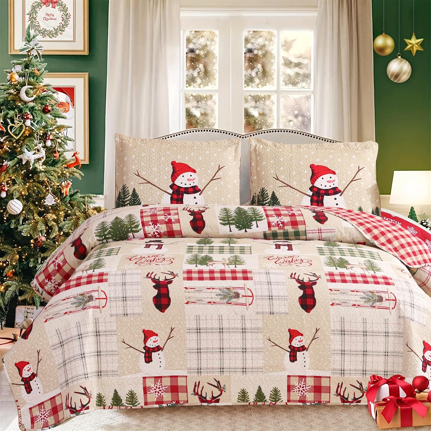 

Comforter Christmas Set Twin/Queen/King Size - Soft 100% Microfiber Lightweight With Festive Reindeer Comforter (quilt)-EU Single(135*200cm)3pcs