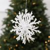 Glitter Finish Snowflake Hanging Ornament 3D Design Glitter Snowflake Decoration  Home Decor