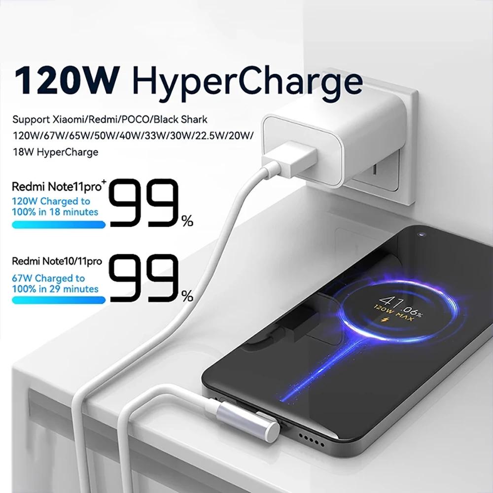 111W 6A USB Type C Fast Charging Cable 91 Degree Elbow for Xiaomi Mi 11 11 11 Ultra Redmi Note 11 Turbo Poco X1 Pro