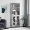 Vidaxl Display Cabinet, Concrete Grey 69.5X34X180 Cm Wood-Based Material