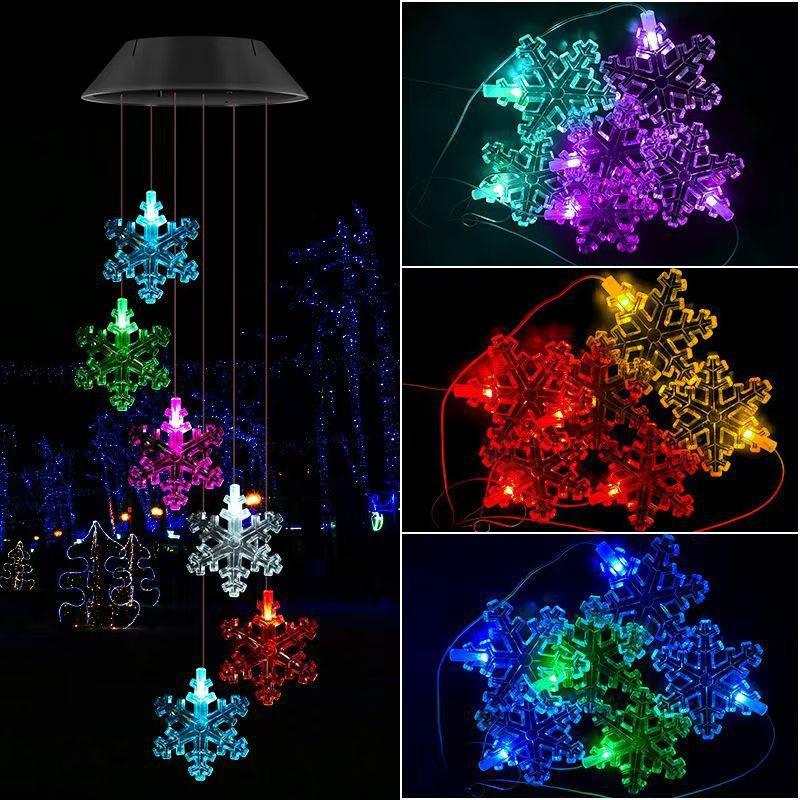 Solar Wind Chime: Seven-Color Gradient Waterproof Garden Lamp for Outdoor Decoration