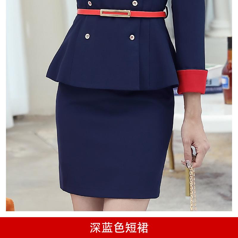 

Stewardess Uniform Women s Autumn Women s Dress Fashion Temperament Beauty Salon Jewelry Store Front Desk Overalls 4XL