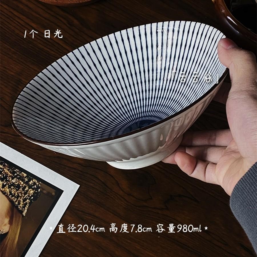 Large Size Hand-Painted Japanese Style Bowl Soup Bowl Ramen Bowl Conical Lid Bowl Family Use for Eating Noodles Rice Noodles
