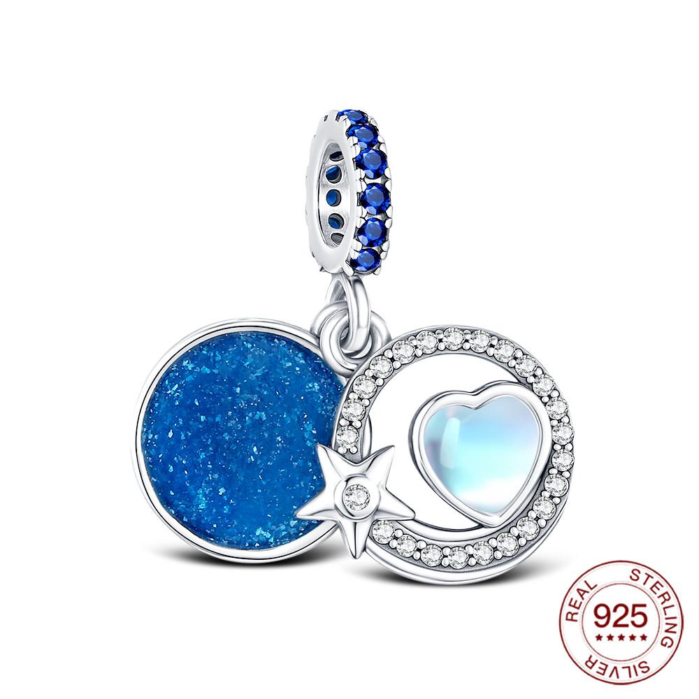 Copper Charm Stars Sun And Moon Pendant Diy For Classic Bracelet Women Fashion Jewelry Holiday Gifts