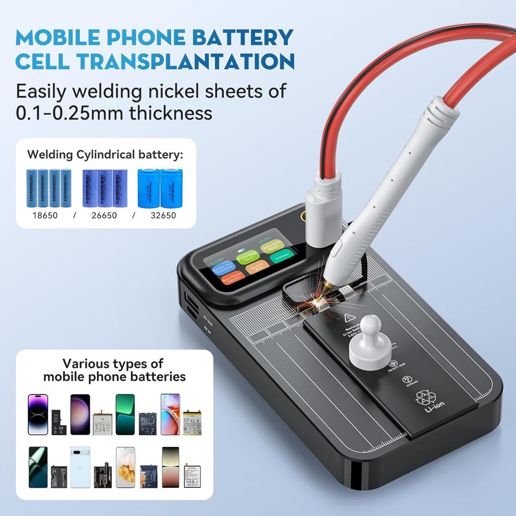 Awgem Spot Portable 5000mAh Mode Mini Spot Spot Welding DIY Battery Pack Repair Old Japanese Instructions Available for Download Welder, 99-Stage
