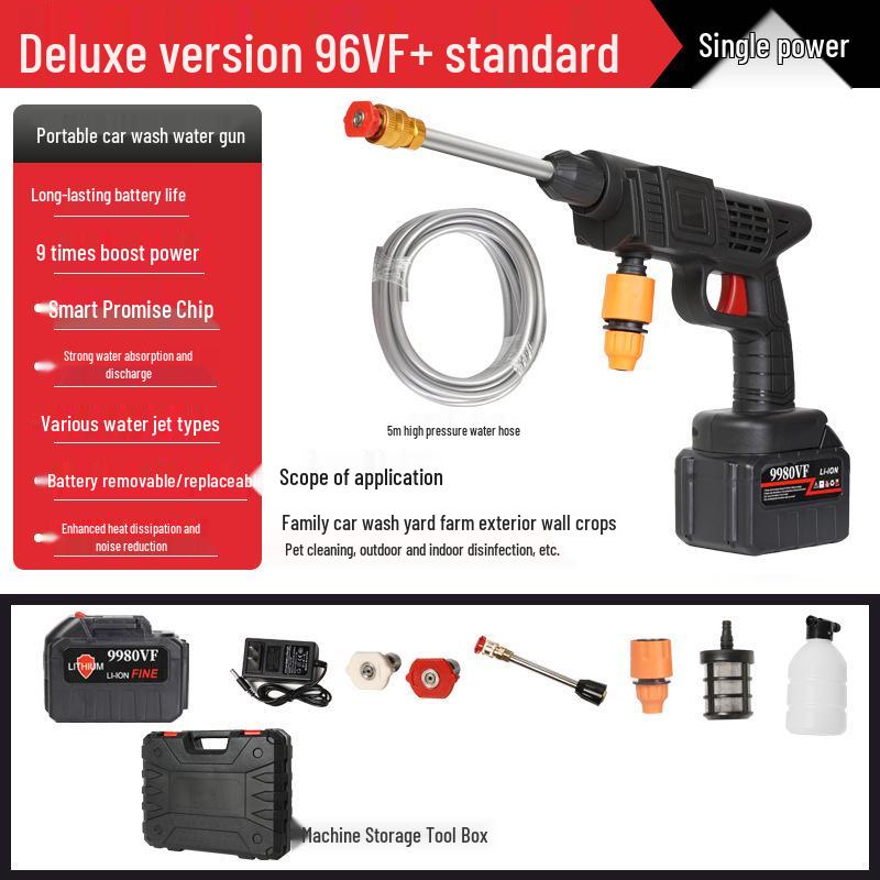 Cordless Rechargeable High-Pressure Water Gun for Car Washing