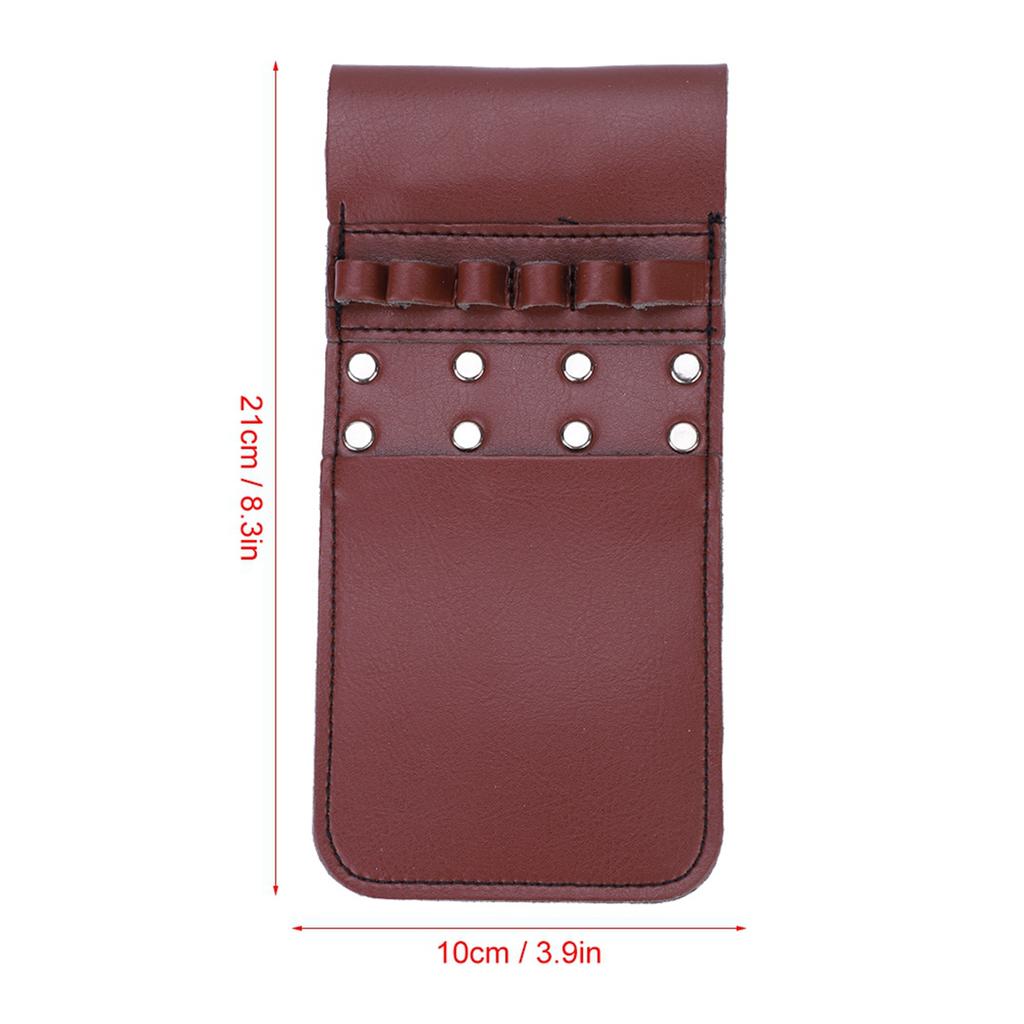 Portable Quiver PU Leather 6pcs Waist Holder Bag Bow Archery Equiptment(Black)