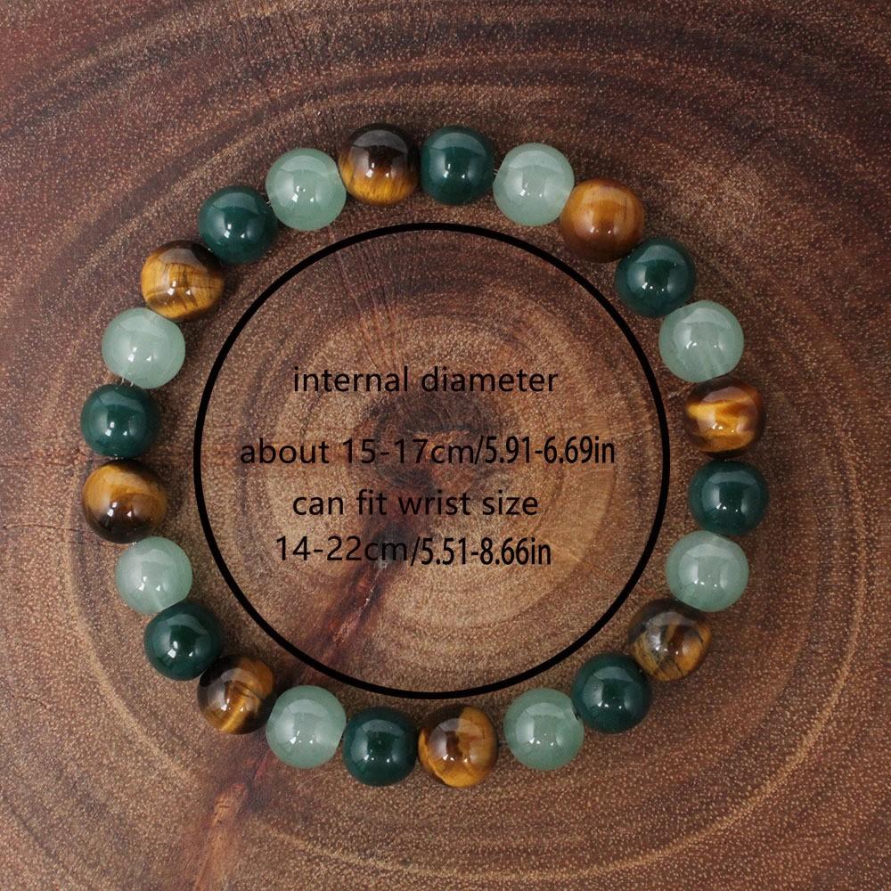 Festive Gifts Tiger Eye Sodalite Malachite and Aquamarine Beaded Bracelet Multicolor Fashion Jewelry for Daily Wear Simple Versatile Accessory