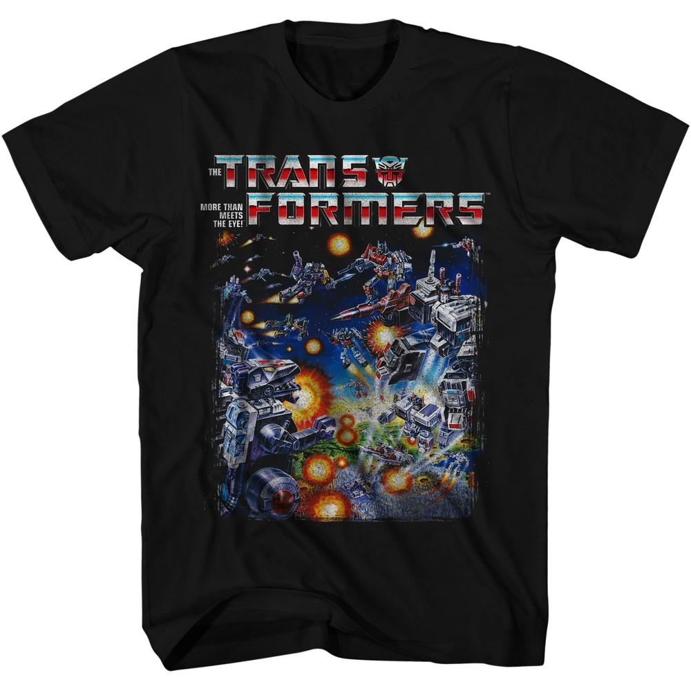

Transformers Retro Scene 80 s Cartoon Toy Adult T-Shirt L