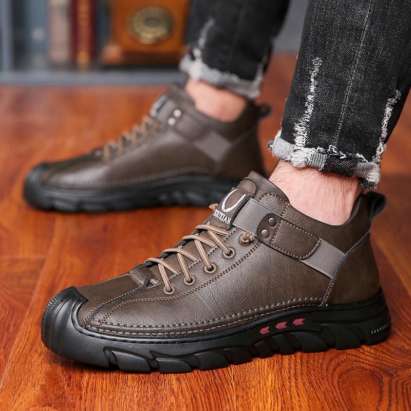 Wool cotton boots winter men s cotton shoes velvet warm high top thickened large cotton shoes snow boots leather boots men s wholesale 44 5000₽