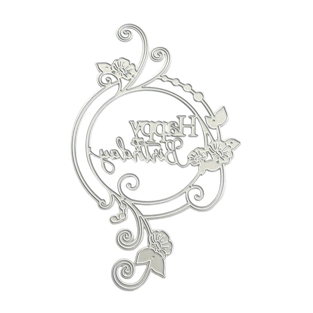 Birthday Wreath Carbon Steel Die Cut Templates Decorative Embossing Paper Die for Scrapbooking Photo Album Card Making