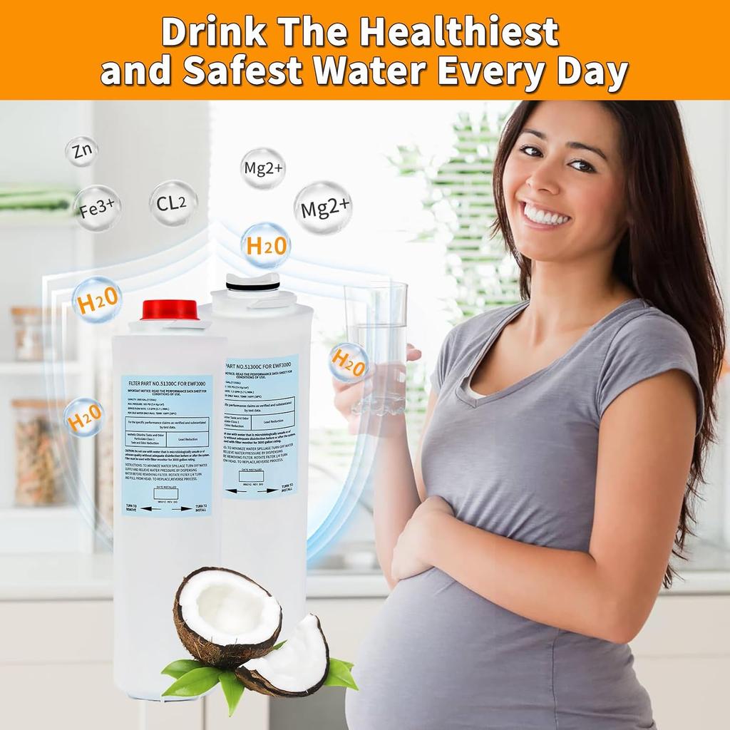 51300C Replacement Filter for Elkay 51300C EWF3000,Compatible with Ezh20 Bottle Filling Station, 3000 Gallon 51300C Water Filter Replacement for