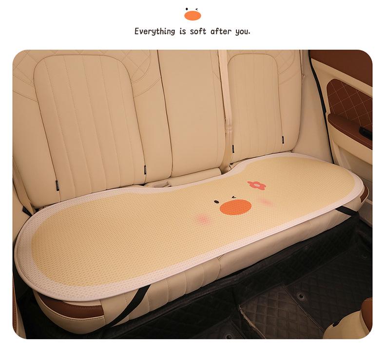 Urocza Kreskówkowa Poduszka na Fotel Samochodowy z Motywem Kaczki dla Mazda 3, Axela, CX30, CX - Letni Wzór z Siatki