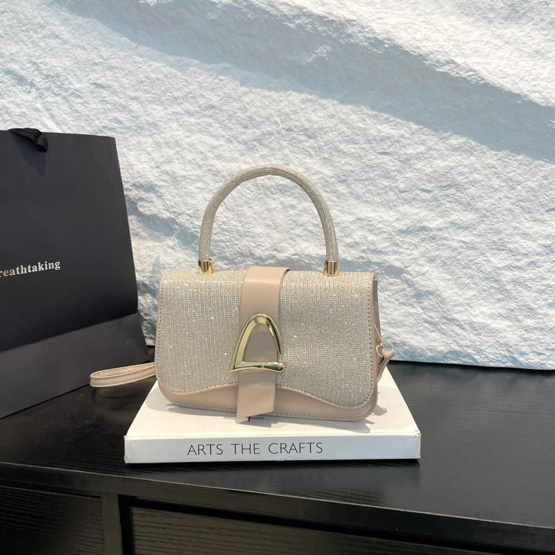 Small Square Bag Pu Leather With Stitching For Casual Daily Use