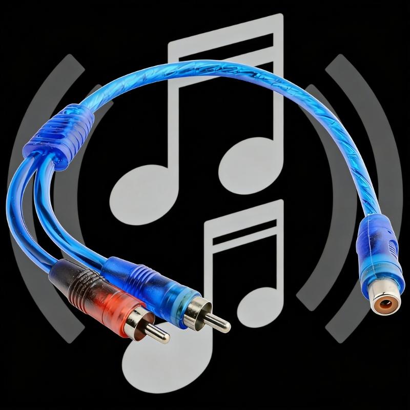 RCAs Y Adapters Splitter Cable 1 Male to 2 Female, Car Sound Converters for Car Sound TV Home Theater Subwoofer