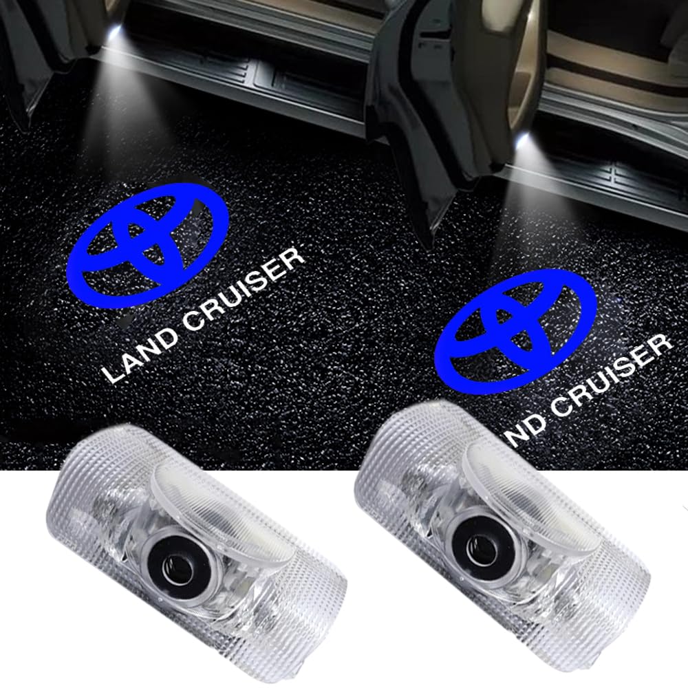 Aohong Bil Velkomstlys Dørlys med Kompatibel med Toyota Land Cruiser 300-serien Sett med 2 Lys, Logo, (2006), [Brukt]