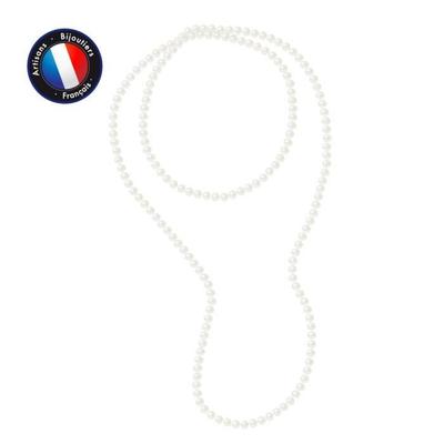 Necklace - - AAA+ Freshwater Cultured Pearl - 7-8 Mm - Natural White - 120 Cm