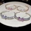 Exquisite French Butterfly Zircon Bracelet - Ultra-Sparkling Double Layer, Elegant & Light Luxury Women's Jewelry