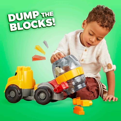 Mega Bloks CAT Cement Mixer Truck (9 Pieces) for Ages 1 and Up (GFG11)