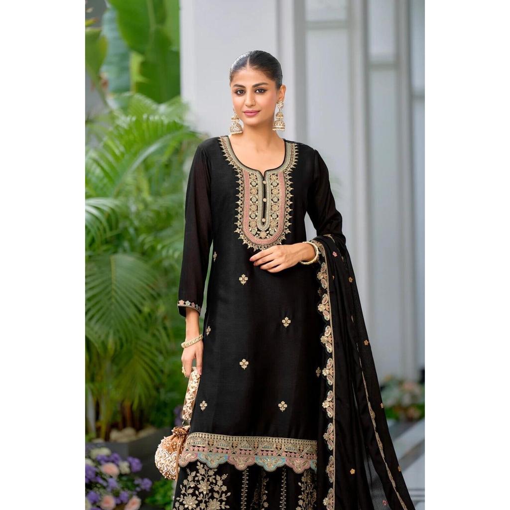 Indian Pakistani Salwar Kameez Women Bollywood Party Wear Sharara Salwar Suit VF-1120D