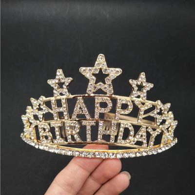 Party Crown Five-pointed Star Letter Hair Crown HAPPY BIRTHDAY Birthday Crown Cake Decoration