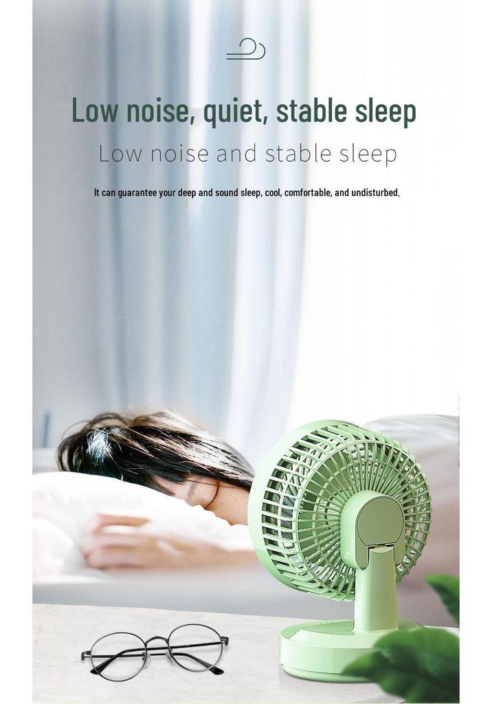 Compact Rechargeable Desktop Fan with Long Battery Life & Oscillation for Office Workers