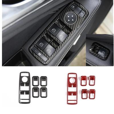 ABS Carbon Fiber  Window Lift Switch Button Frame Trim For Mercedes Benz A B C E GLE GLA CLA GLK Class W176 W204 W212 W166 W218