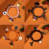 Halloween Beaded Stretch Bracelet for Women Ghost Pumpkin Spider Cat Witch Charm Costume Jewelry