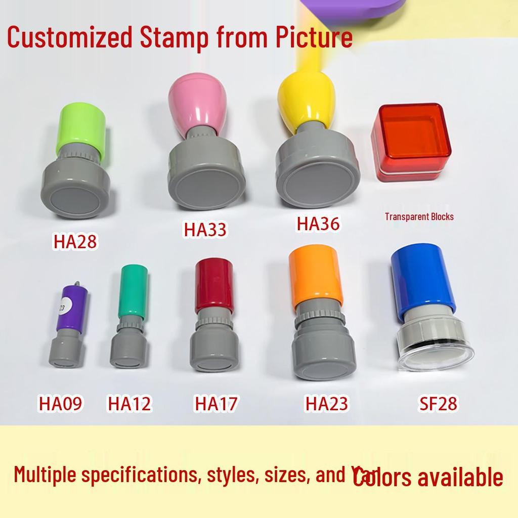 Custom Cartoon Teacher Stamp: Personalized Photo Stamps for Journals, Student Points, and Creative Logos with Q Version Avatars.