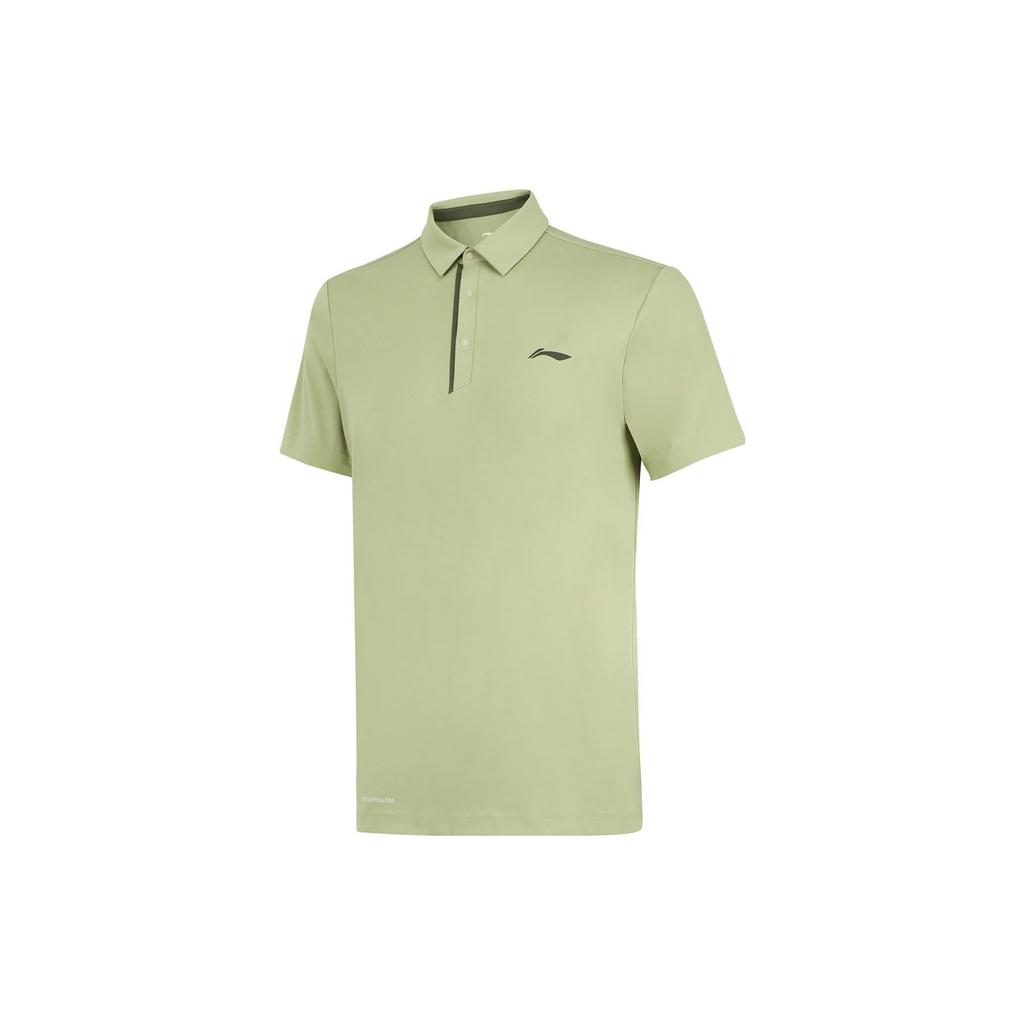 Li-Ning Sports Life Series Solid Color Quick-Drying Polo Shirt Men Tops Green APLT031-3