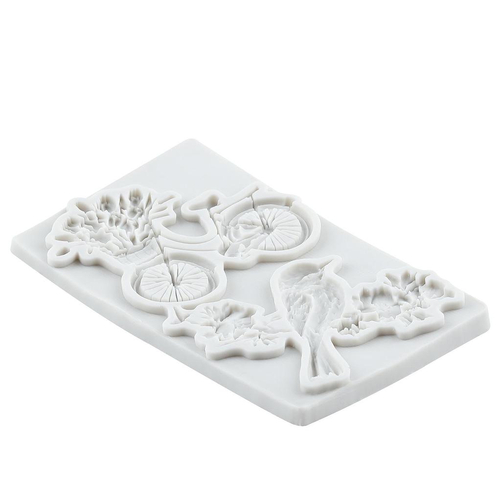 Blossoms Birds Silicone Mold Bicycle Fondant Molds Cake Decorating Tools Theme Cake Dessert Decorated Chocolate Candy Mold