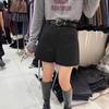 2024 Autumn/Winter Petite Women's Gray Woolen High-Waist A-Line Shorts: Versatile, Slim, Wide-Leg Design