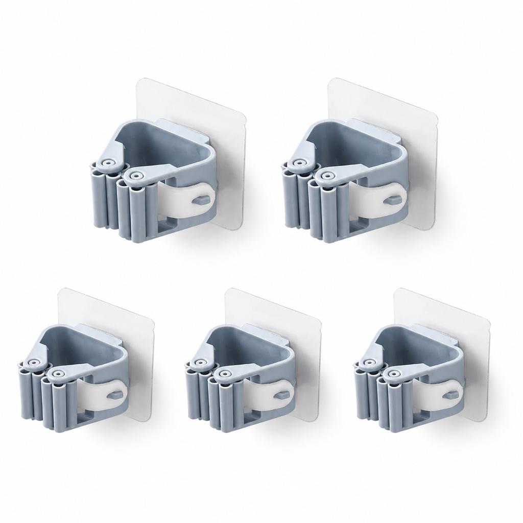 Xiaomi 5PCS Self Adhesive Mop Broom Holder Wall Mounted No Drill Cleaning Tool Organizer Bathroom Kitchen Storage Rack Grip Clip Home450000