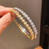 Love Heart Shape 18k Gold Plated Cuff Bracelet With Zirconia For Women Fashion Accessories