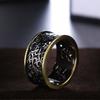 Vintage Pattern Rings Women Two Tone Punk Style Female Daily Wear Accessories Hip-hop Ring Retro Party Versatile Jewelry