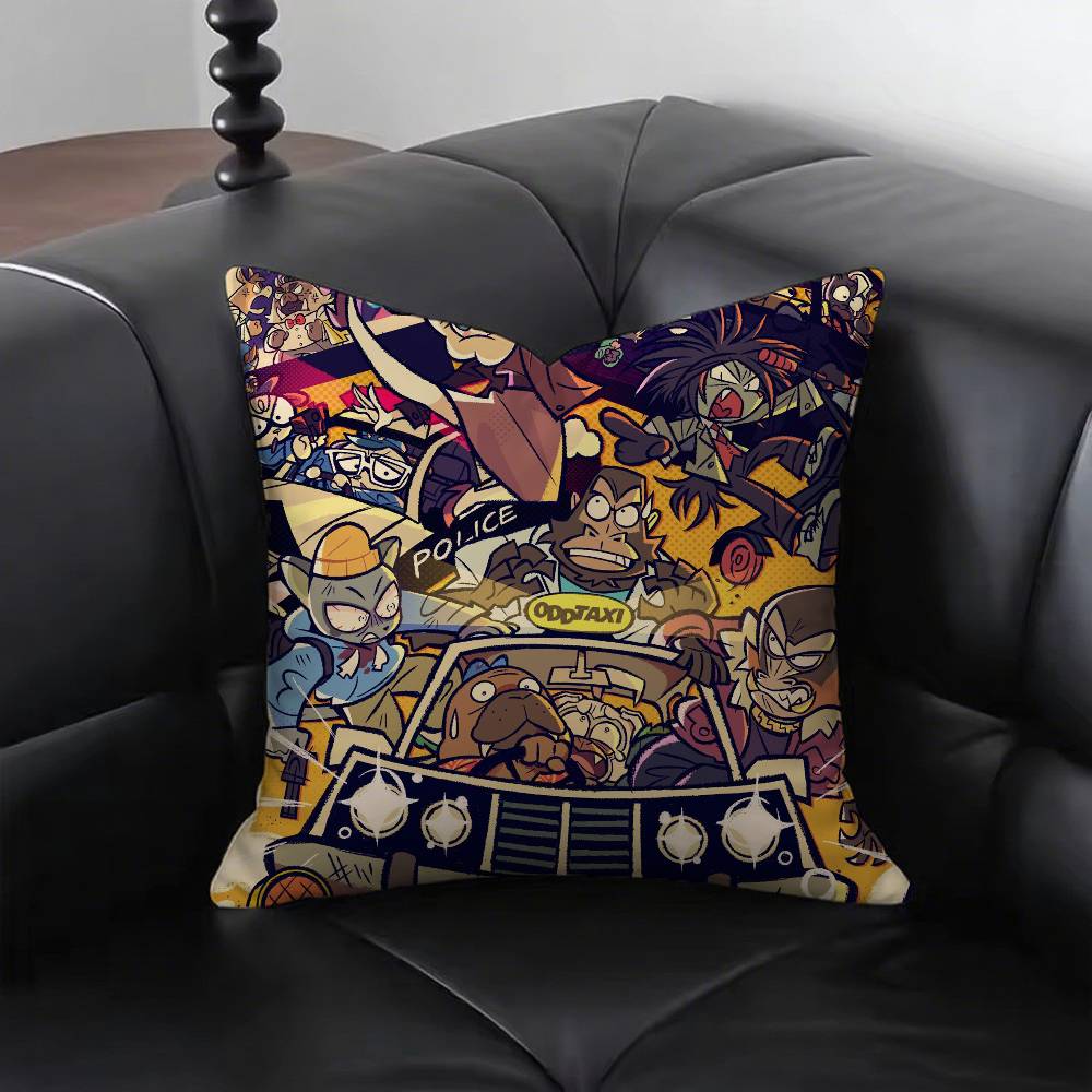 Mystery Animated Movie O-Odd Taxi Pillow Case Sofa Cushion Cover Room Home Decoration