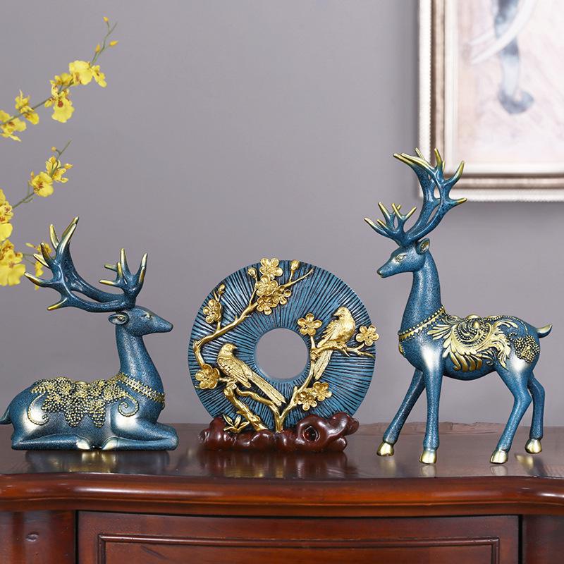 Fortune Deer Wealth-Attracting Ornament for Living Room and Cabinet – Perfect Housewarming or Opening Gift
