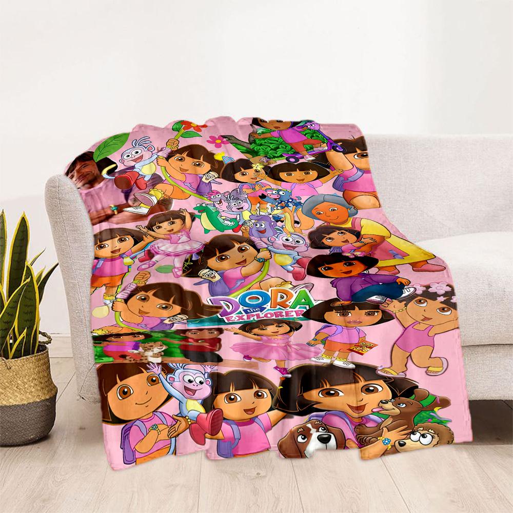 Dora Explorer Blanket Soft Warm Cozy Perfect for Bedding Chair Office Four Seasons Universal Modern Style Unique Gift for Family and Friends Camping