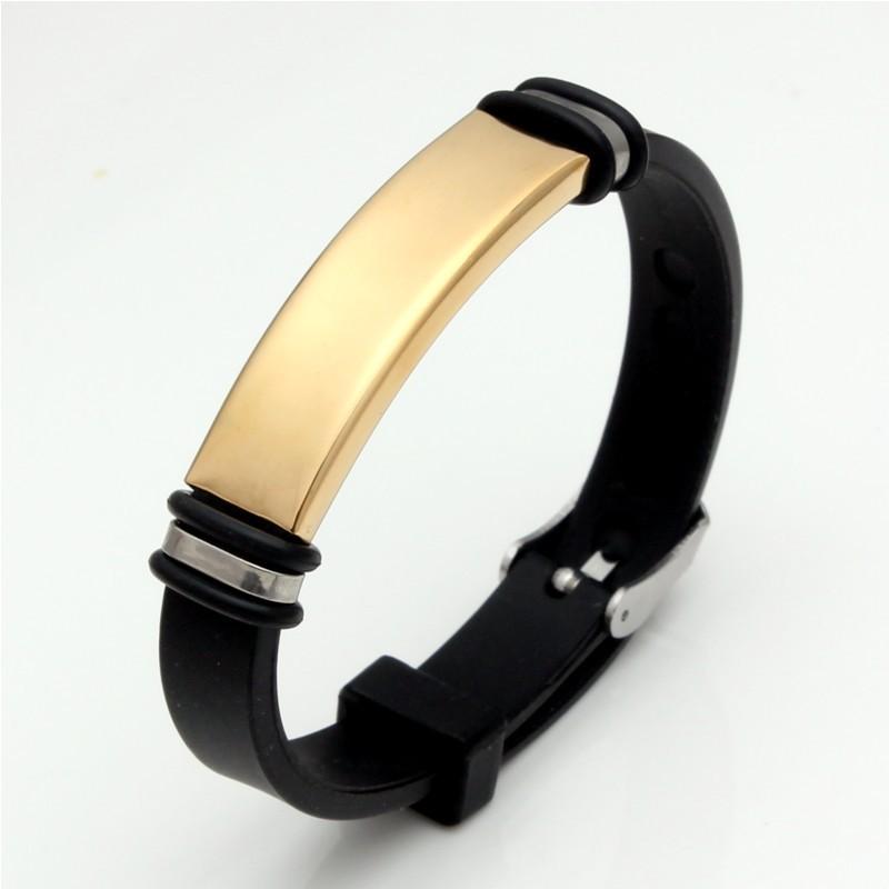 HNSP Стальной Силиконовый Кожаный Браслет Для Мужчин Браслет На Руку Регулируемый Размер Мужской Спортивный Браслет Аксессуары