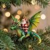 Novelty Festive Wall Decorations 2Pcs Santa Dragon Rider Christmas Ornament, 2D Acrylic Flying Handcrafted Hanging Ornaments Claus Decor, Tree