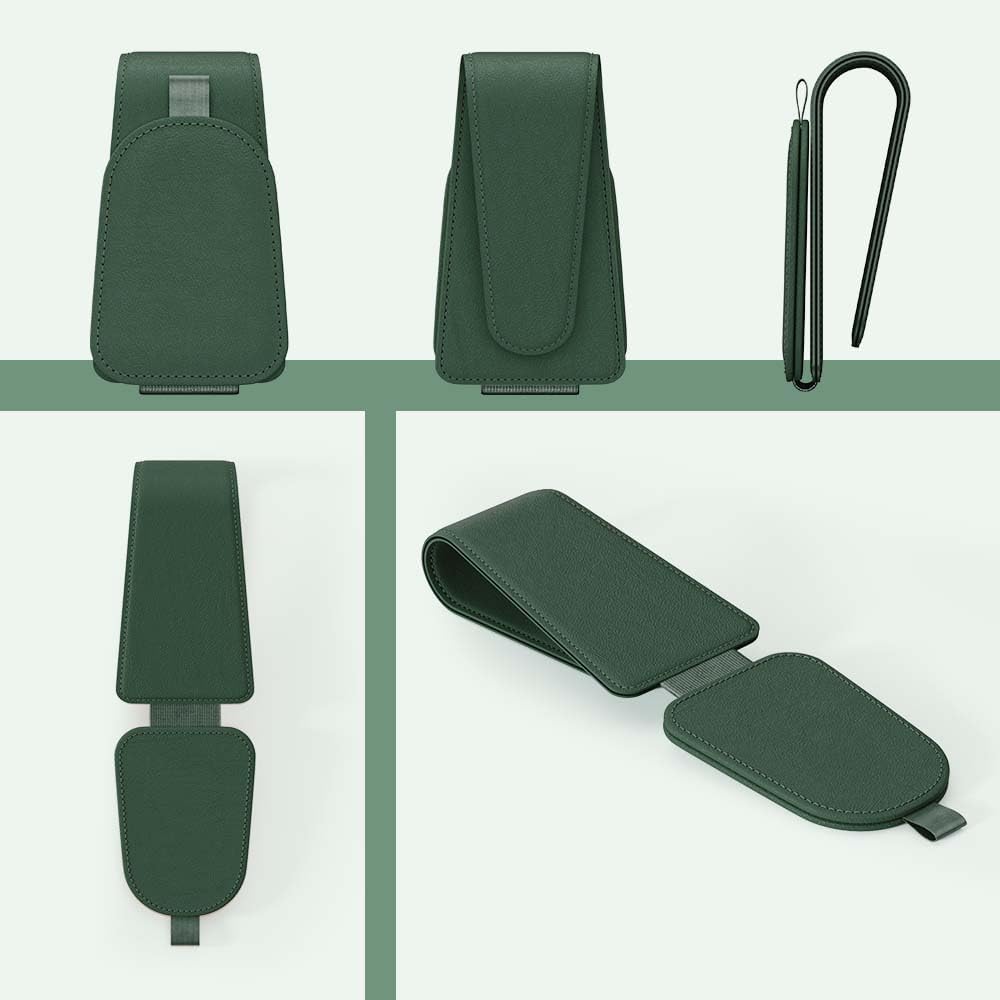 Sotfamily Sunglass Holder For Car Visor, Suede Cloth Magnetic Sunglass Organizer For Car Accessories, 2 Packs, Grass Green