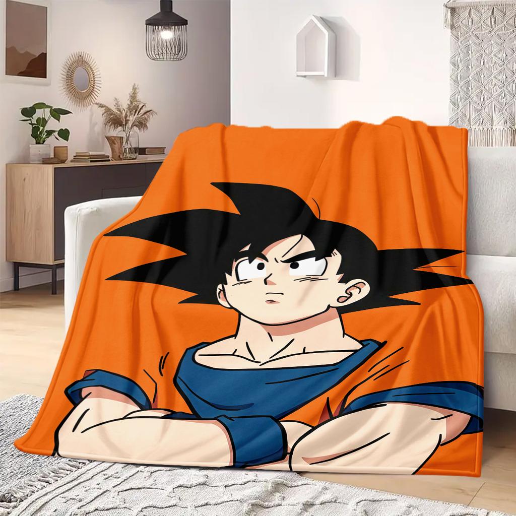 Dragon Ball Z Print Blanket Warm Comfortable Flannel Blanket Suitable for Bedrooms,Sofas, Beds,Chairs,Travel -QIAO33
