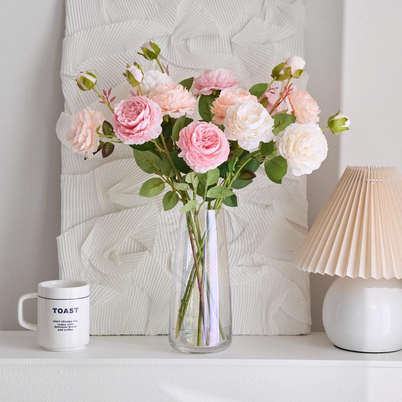 Peony Silk Rose Bouquet: Artificial & Dried Flowers for Indoor Decoration Centerpiece