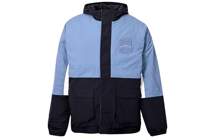 Vans Colorblock Hooded Puffer Jacket Men s Gray Blue VN0A5F6WHKC S