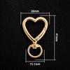Versatile White Heart Zinc Alloy Keychain Connector with Irregular Shape and Spring Clasp